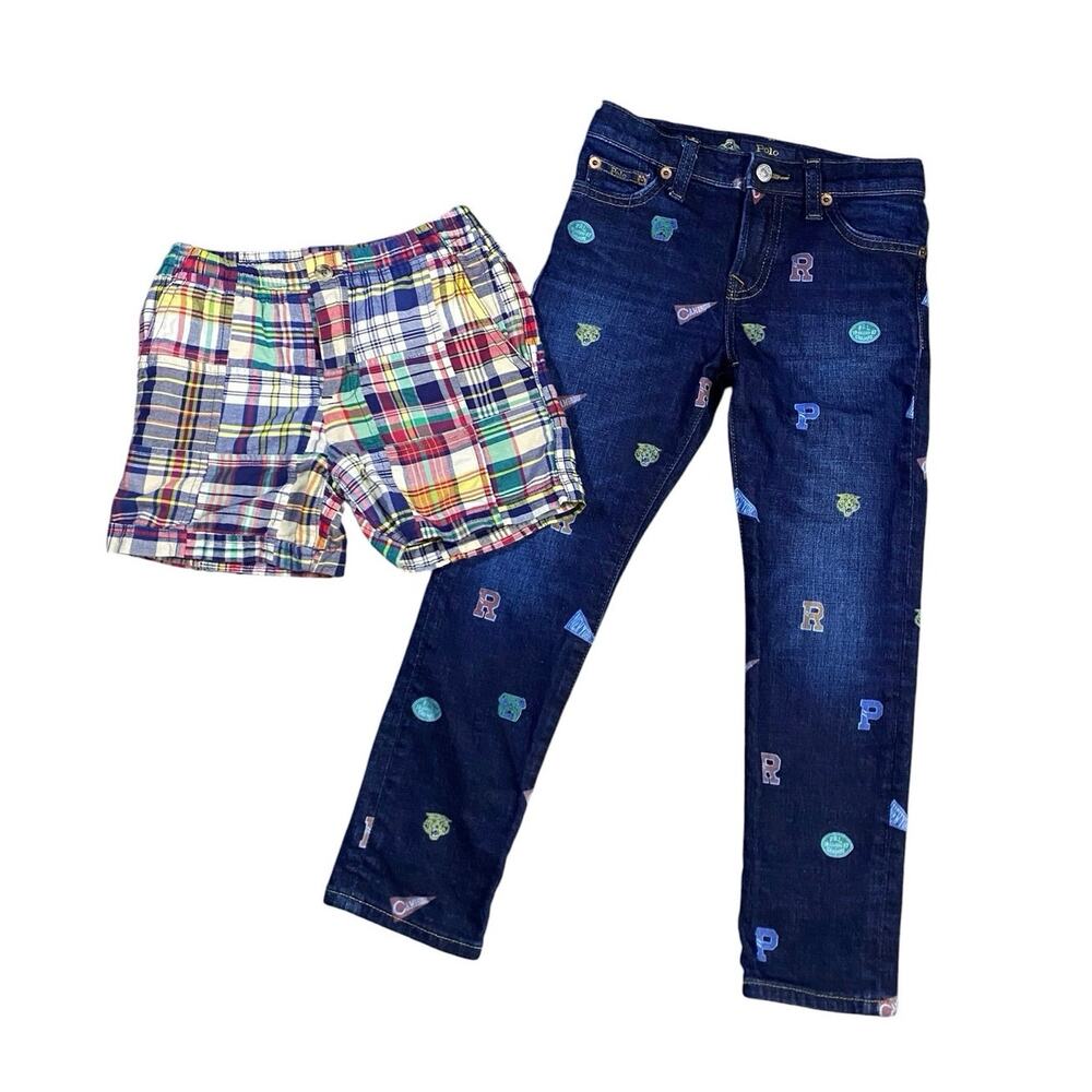 Polo Ralph Lauren Varsity Jeans / Patchwork Short Set - Y5